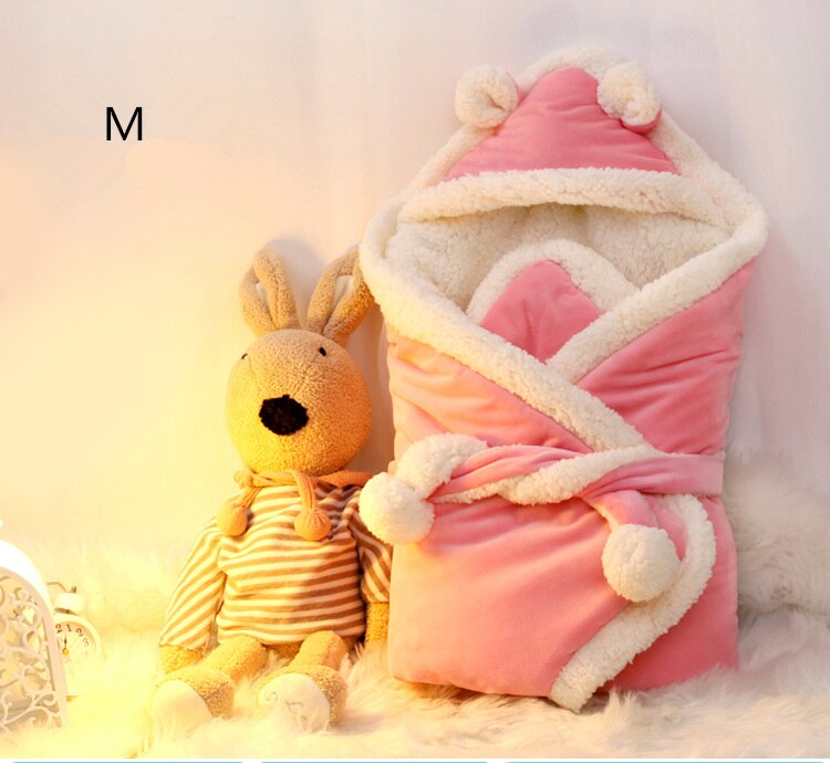 Super Bequem Lammwolle Baby Schlafsack 10 Farben 0-6 Monate Baby Swaddle Kleinkind Neugeborenen Decke Umschlag Winter: M Rosa