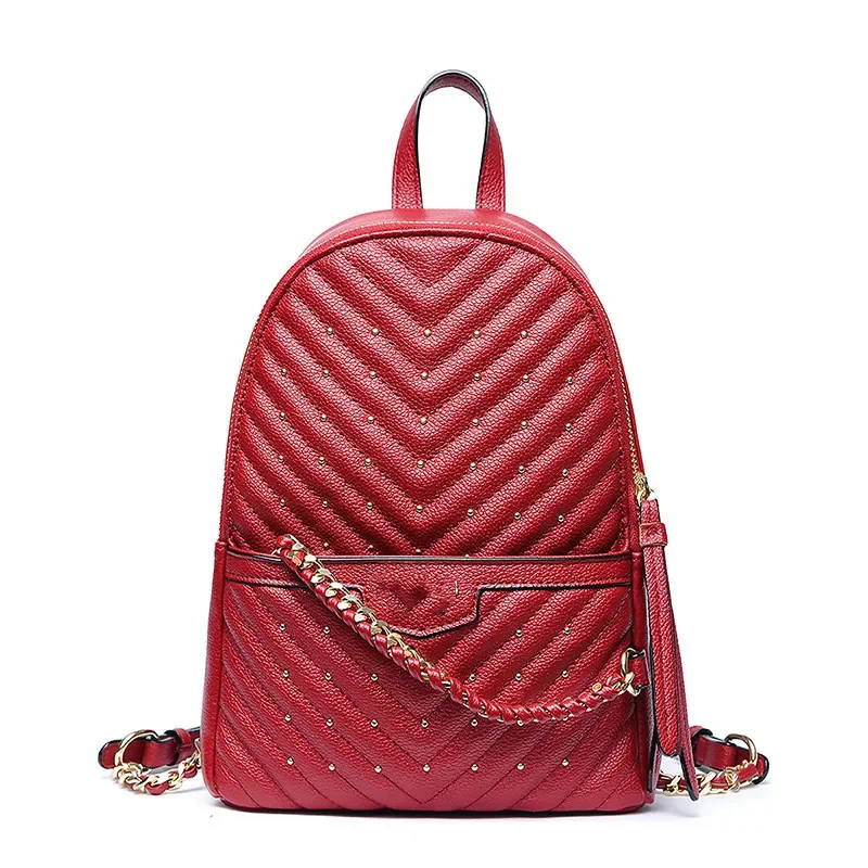 Mochila para mujer y niña, bolso de hombro pequeño para viaje y escuela, mochila de cuero PU: Azul cielo