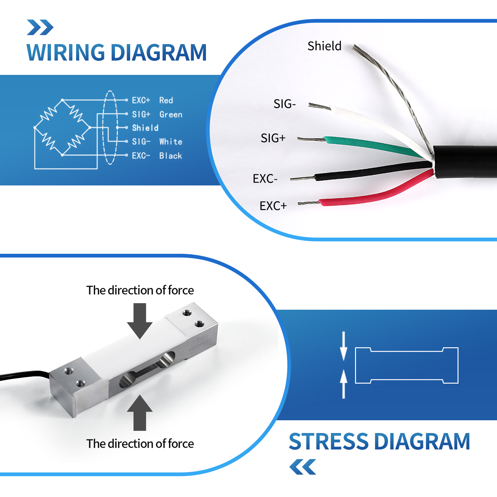 Tragbarer Wägezellen-Wägesensor 6 kg 10 kg 20 kg 40 kg 80 kg Gewichtssensor Wägezelle HX711 AD-Modul für elektronische Waage
