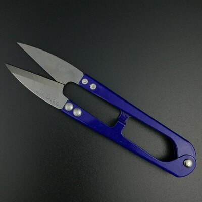 Size 125mm Trimming Scissors Sewing Embroidery thrum Yarn Scissor Nippers Clipper Hand Tool Big U Scissors 1: Blue