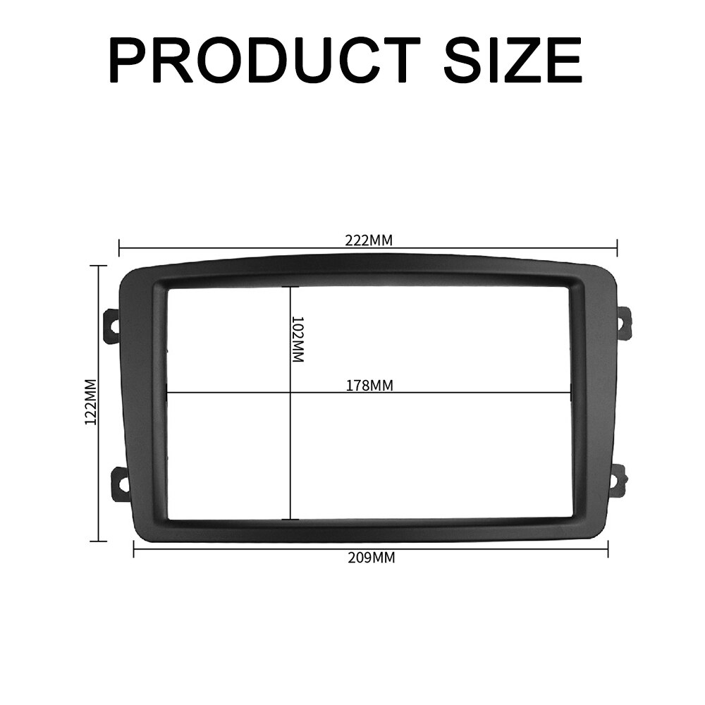 Double 2 Din Stereo Panel for BENZ C-klasse (W203) Fascia Black Color Radio Refitting Dash Mounting Installation Trim Kit Face