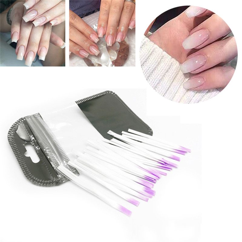 100 stk fibernails negle akryl tips negle extension fiber sæt glasfiber negle forlænger pakke fiber glas negle byggegel