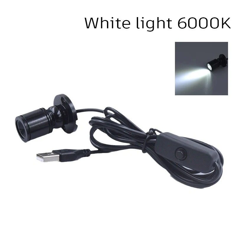 Spotlight USB 5V Led 3W Jewelry Cabinet Showcase Mini Spot Bench Lamp Ceiling Light Switch USB Interface Natural white Red Blue: changeable