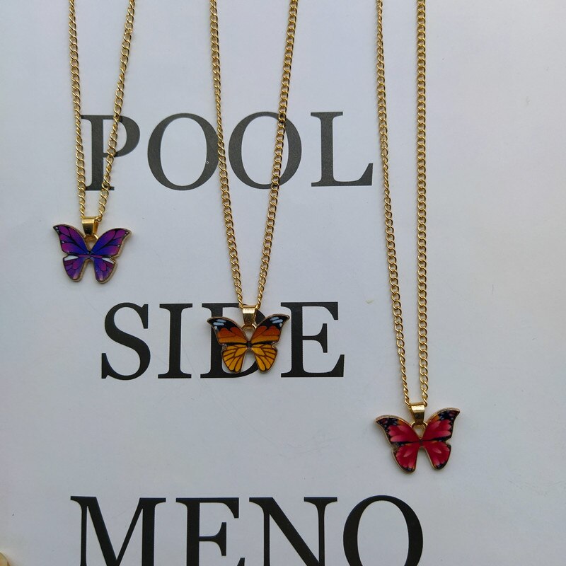 Women Necklace Blue Purple Color Pendant Popular Neck Jewelry For Friend Delicated Necklace