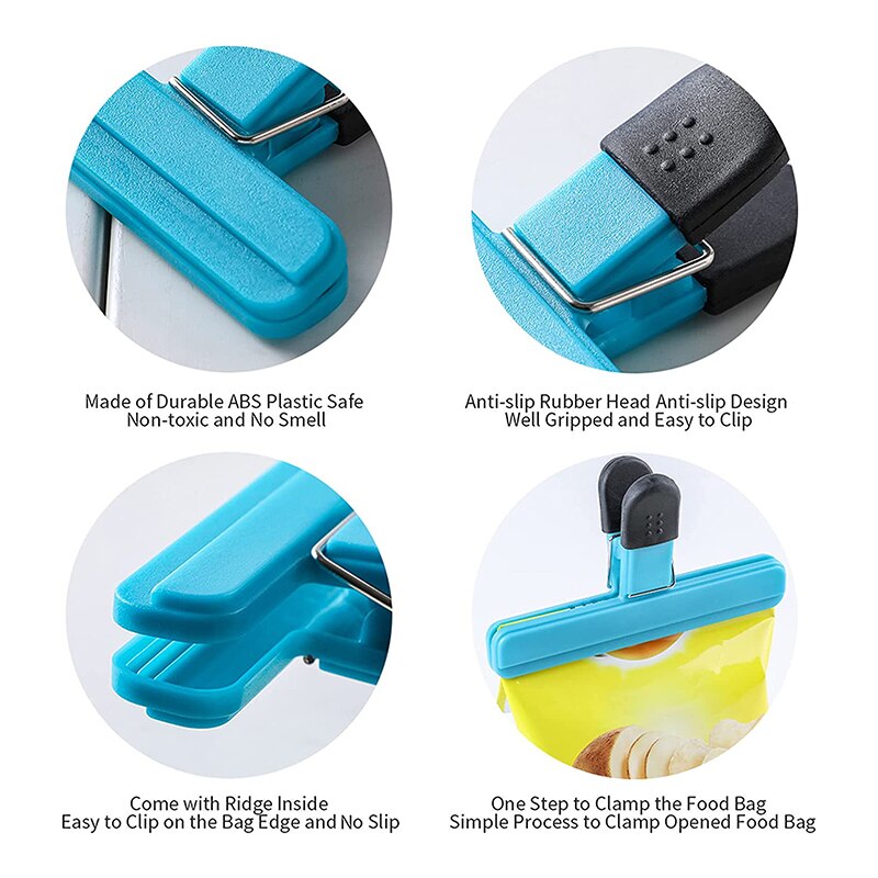 Clip de sellado de bolsas de comida para el hogar, Clip de cierre para bolso para té o café, Clips de plástico portátiles, herramienta de almacenamiento para la cocina, 1 Uds.
