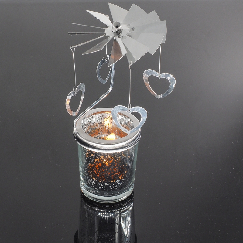 Rotatif rotation chandelier photophore bougeoir métal thé supports de lumière carrousel mariage maison fête décor 10-type