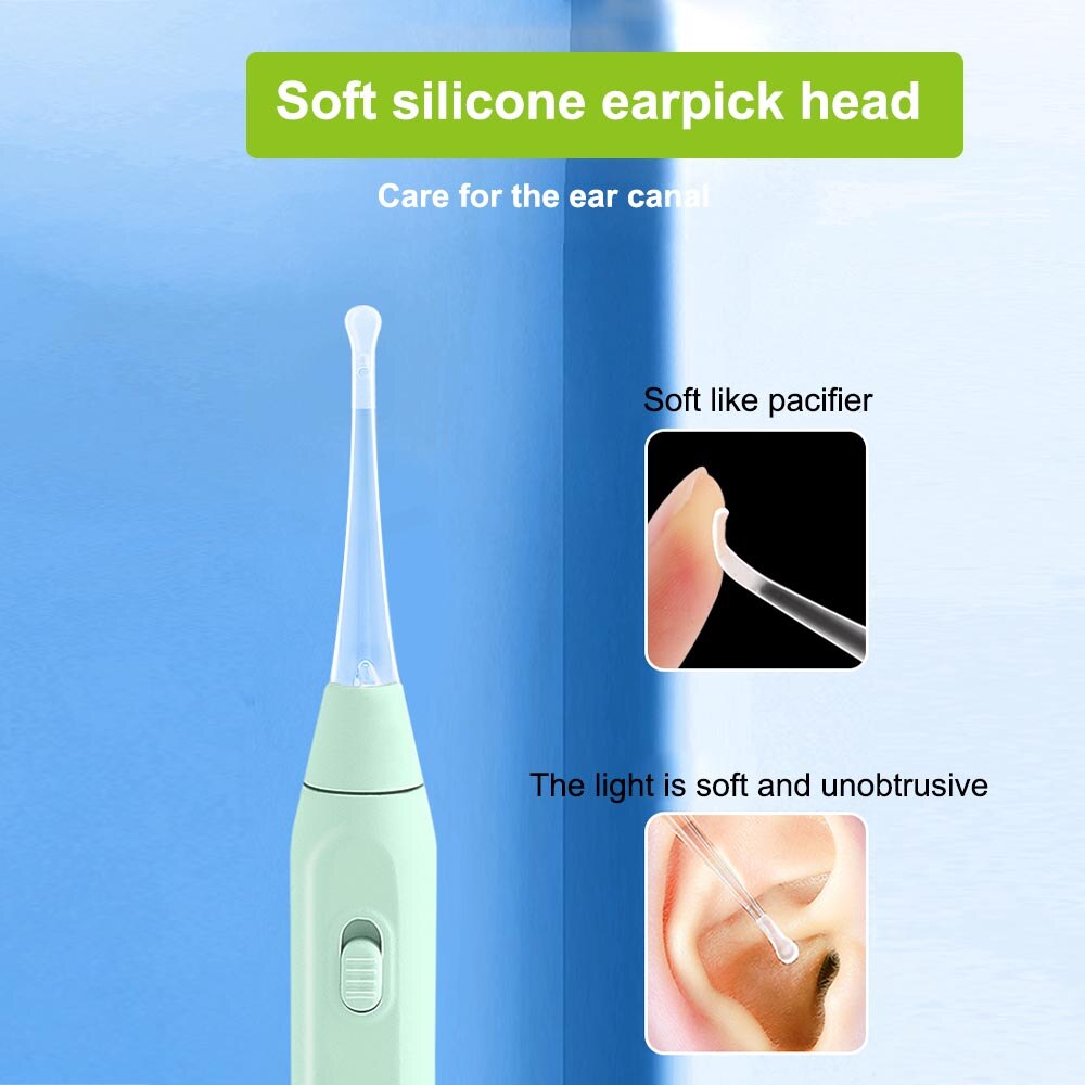 Earpick USB Soft Silicone Ear Cleaner Flashlight Earwax Remover Tool Itch Relief Luminous Ear Curette Light Spoon Cleaning Tool