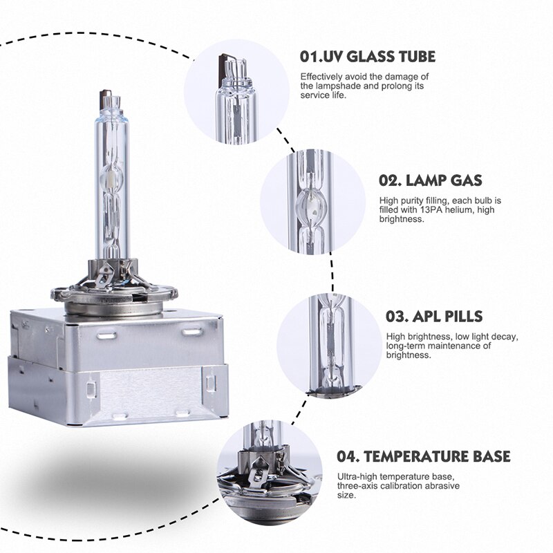 Mgtv lys 2 stk/sett  d3s xenonpære helt metall opprinnelig 12v 35w utskifting av billykter  d3s d3c gjemte seg xenon lampe 4300k 5000k 6000k