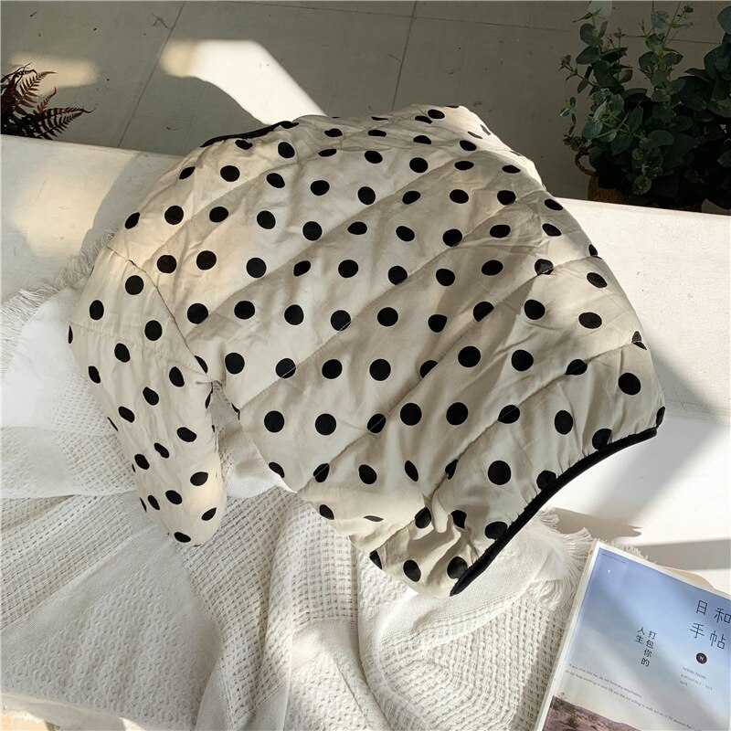 Children's Down Jackets Winter Toddler Girl Polka Dot Warm Jackets Kids Parkas Toddler Girl Plus Velvet Thick Coat 2-8Y