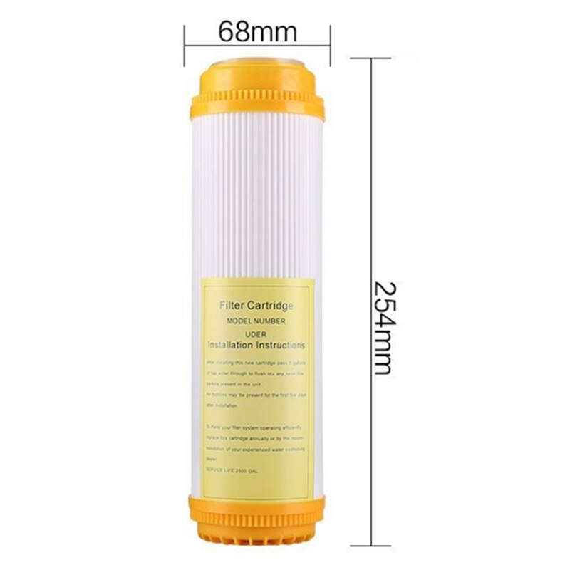 2PCS 10 Inch Resin Filter Cartridge Softened Pure Water Ion Exchange Removes Descaling/Alkaline Water Purifier System