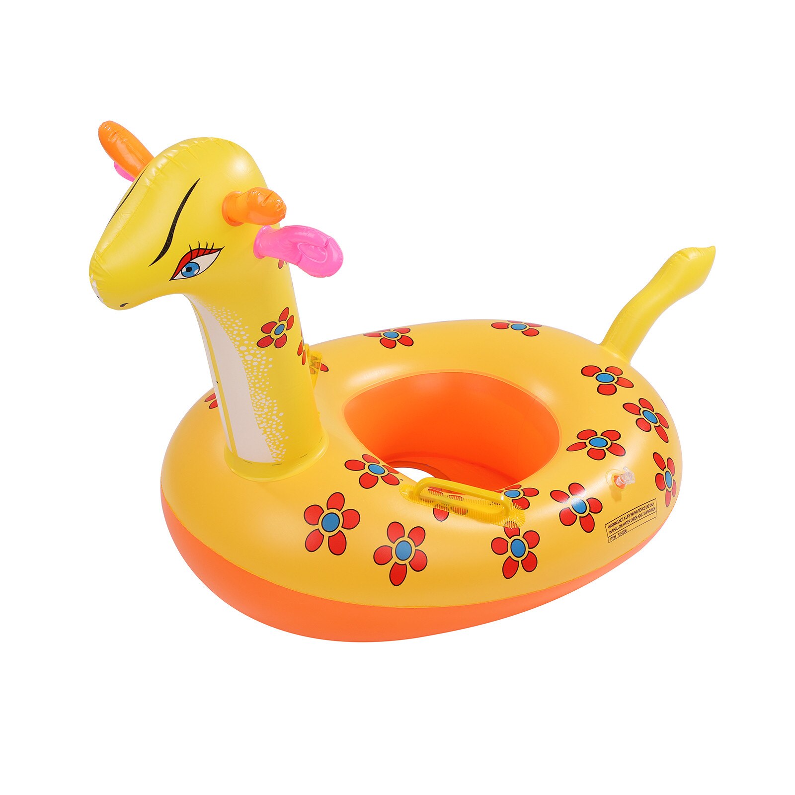 Zwemmen Babyzitje Ring Giraffe Zwembad Drijft Opblaasbare Kids Water Float Ring Met Handvat Zwemmen Ring Zwembad Voor Kinderen: Default Title