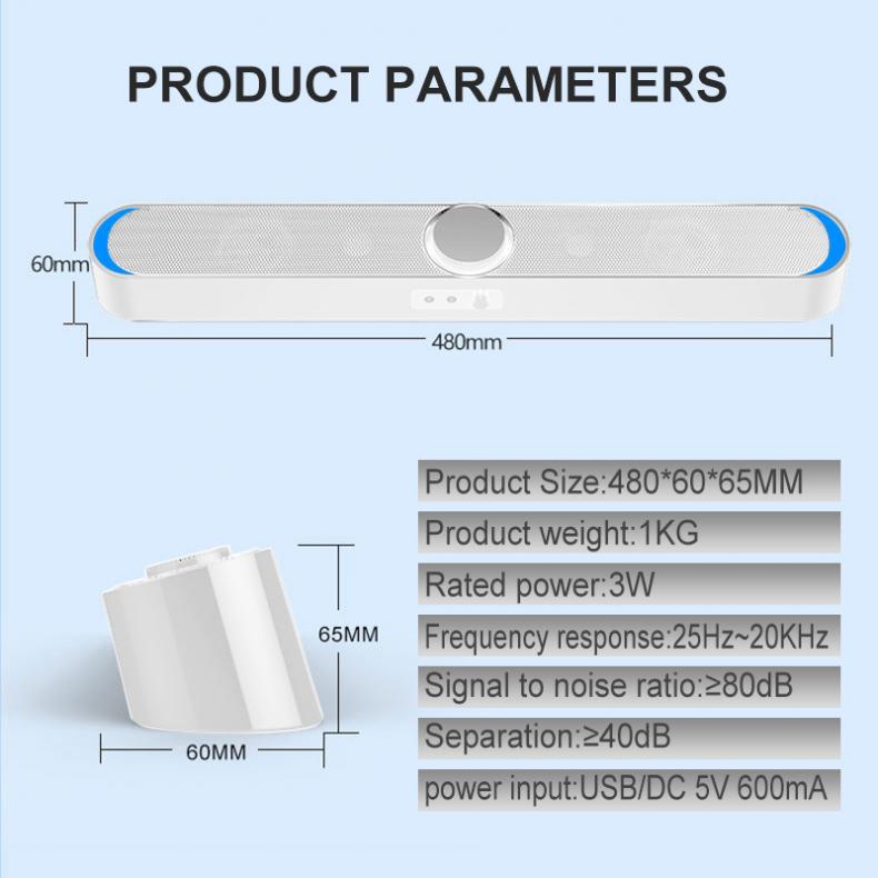 Sada V-198 Multi-Media Soundbars Luidspreker Mobiele Telefoon Computer Universele Mini Strip Luidsprekers Met Stereo Surround Sound