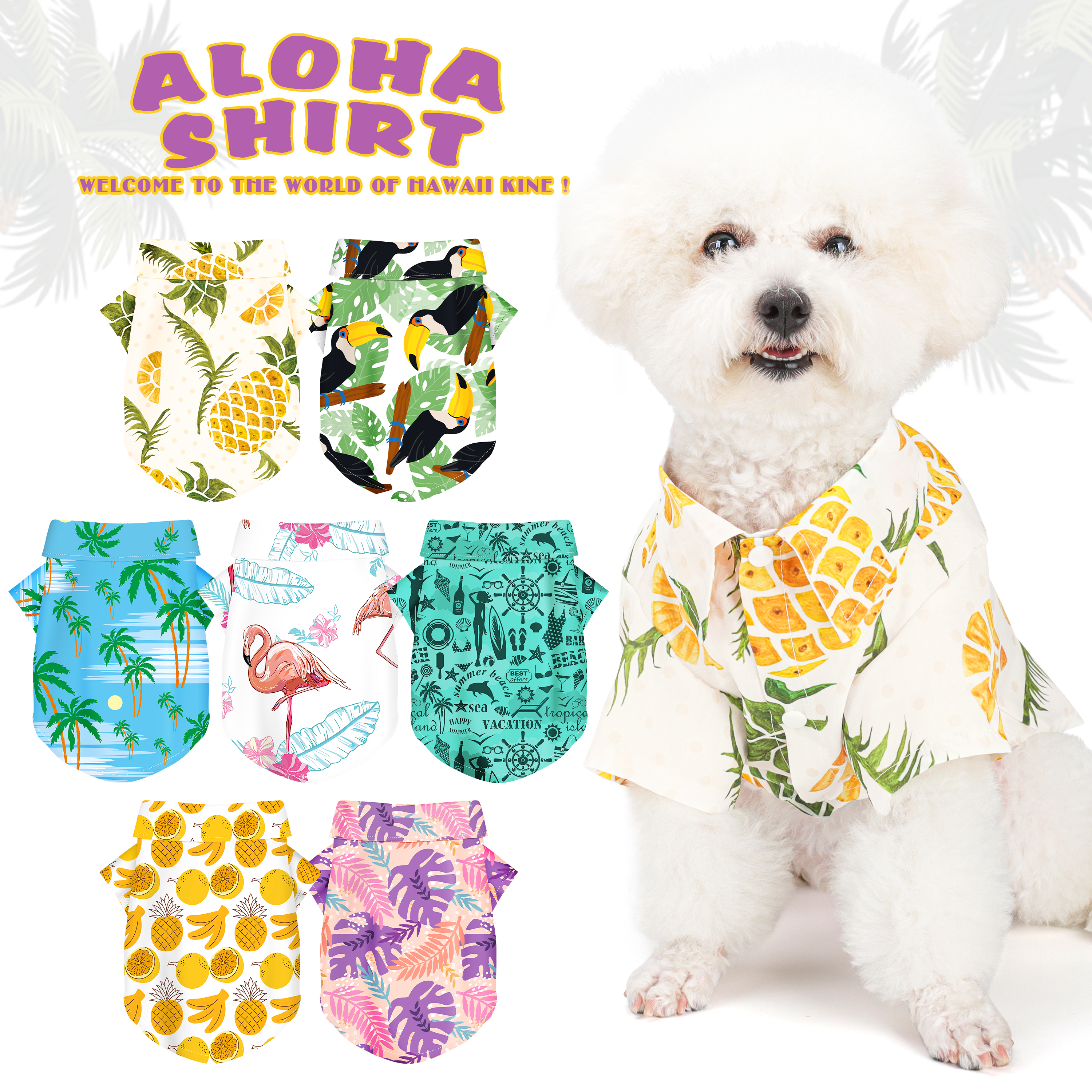 Chemise pour chien de style hawaïen : tenue d'été pour chiens de petite, moyenne et grande taille – Un vêtement indispensable pour un garde-robe de votre animal de compagnie