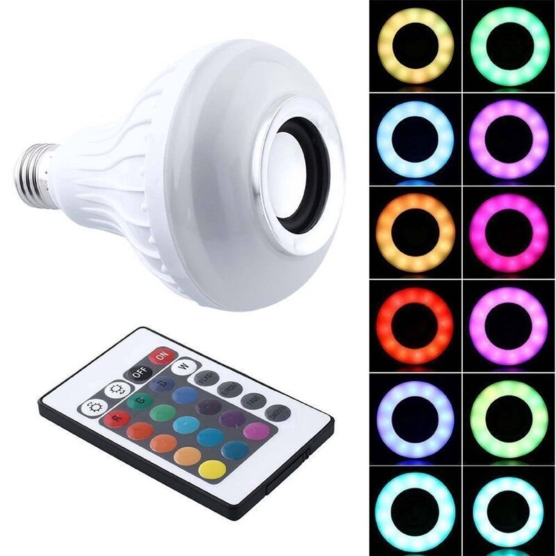 12w rgbw e27 música rgb cor em mudança lâmpada alto-falante bluetooth multicolorido lâmpada decorativa com controle remoto para casa de festa