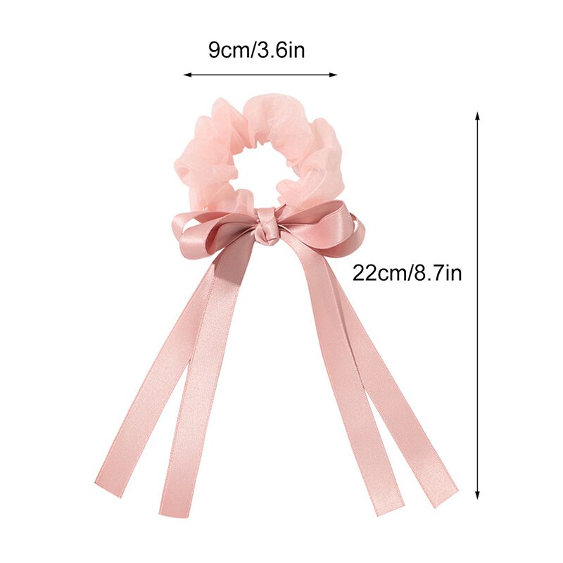 Large Ribbon Bowknot Hair Scruchies Girls Streamer Ponytail Holder Kids Flower Elastic Hair Bands Hair Ring Sweet Accessories