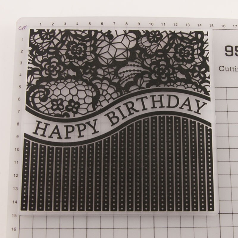 Plastic Embossing Folder Template DIY Scrapbook Photo Album Card Happy Birthday--Y142