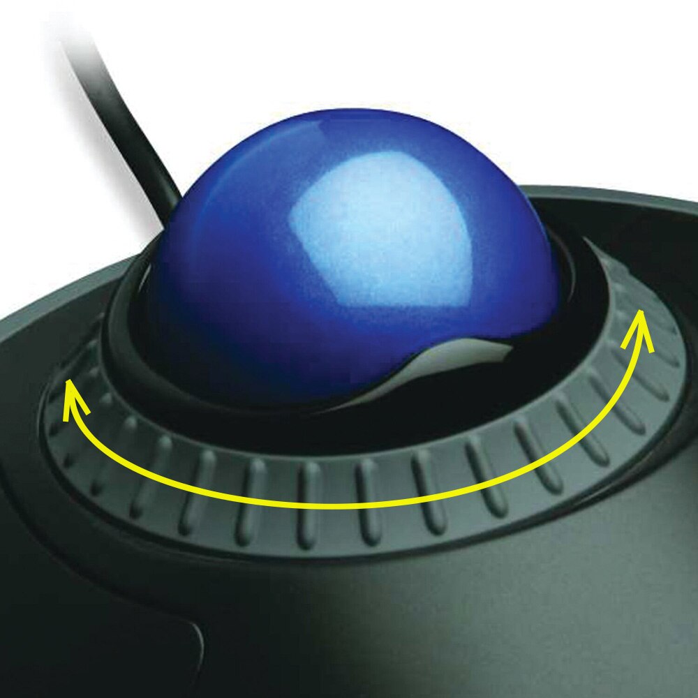 Kensington Original Orbit Trackball Mouse with Scroll Ring Optical USB for PC or Laptop with Retail Packaging K72337