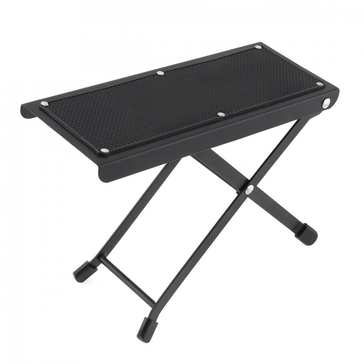 Metal Folding Guitar Footstool Rest Anti-Slip Stand Height Adjustable Foot Rest Stand Footboard for Musical Instrument