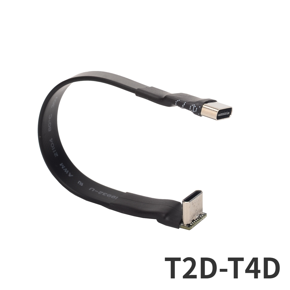 ADT 3A USB 2,0 tipo C Cable plano de cinta 90 USB 2,0 tipo C en ángulo Cable de datos de carga macho a hembra extensor USB FPC para PC TV: Naranja / 7 m