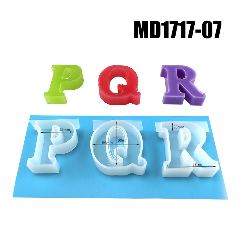 Moldes de silicone 26 letras inglês alfabeto resina fundição moldes de silicone diy fazendo ferramentas para casa letras decorativas: md1717-07