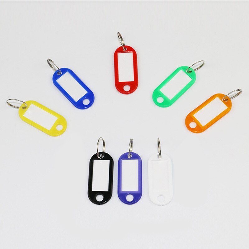 4 stk plastikmærke nøglering multi-farve nøgle-id-etiket tags bagage id-tags hotelnummer klassifikationskort med nøglering nøgleringe