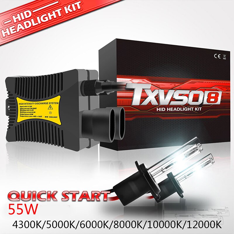! TXVSO8-bombillas de faro delantero de coche HID, Kit Universal de xenón H7 55W 12V, 3000K a 12000K H1 a 9007 lámparas