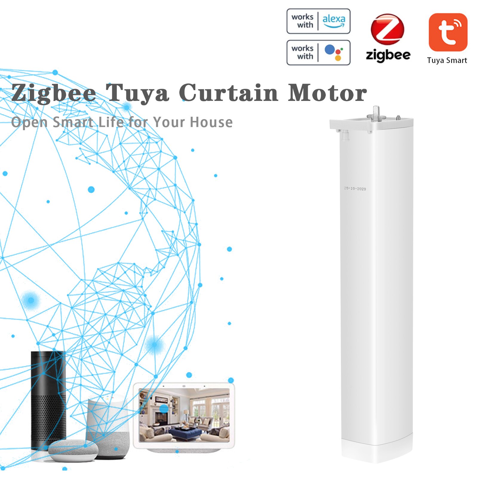 Tuya ZigBee Intelligent Curtain Blind Switch Electric Motorized Curtain Roller Shutter Control Switch Remote Curtain Motor