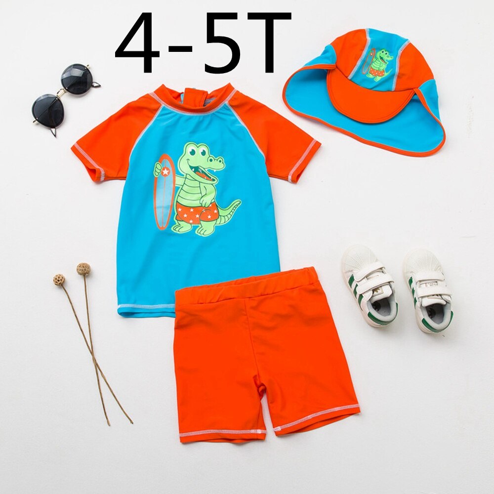 Chumhey 1-5T Brand 3 Pieces Baby boys swimwear UV 50+ sun protection infant bathing suit beachwear swimsuit diving surfing: height 105-115 cm