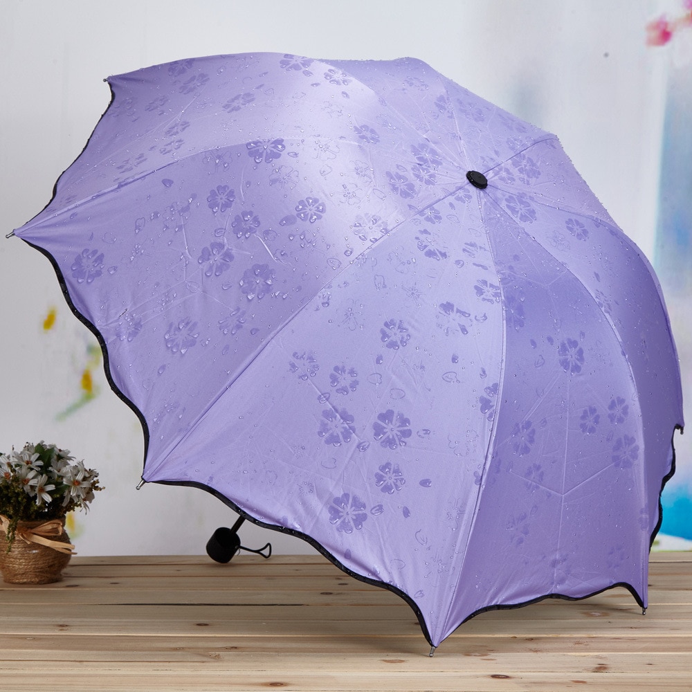 Lady Magic Bloemen Paraplu Reizen Parasol Vouwen Regen Winddicht Paraplu Opvouwbare Anti-Uv Zon/Regen Paraplu