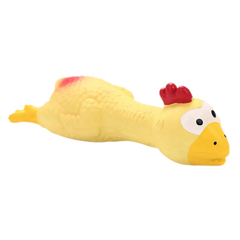 Screaming Rubber Chicken Dog Squeaky Toy Soft Chew Molar Dog Toy for Puppy Small Medium Dogs: Yellow