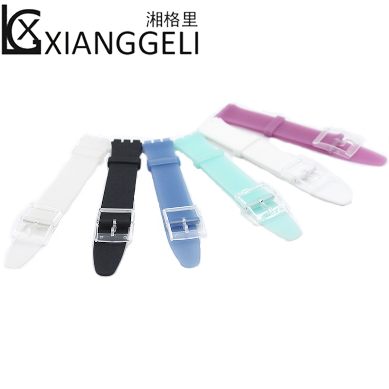 Accesorios para reloj, correa de silicona de 16mm, hebilla pin para series Swatch piel SFK397 SFK360 SFK361, correa de reloj para mujeres y niños