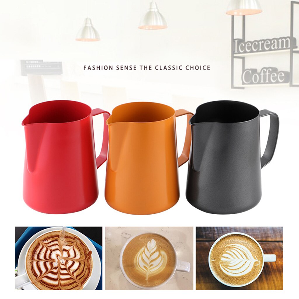 304 jarro de espuma de leite de aço inoxidável 400ml, jarro de vapor espresso para máquinas de café expresso, artes de café latte