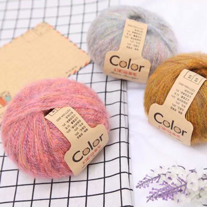50g Angola Amorous Feelings Thin Mohair Wool Yarn Plush Hand Knitting Supplies R7RC