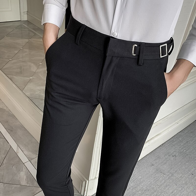Lente Mannen Pak Broek Mode Toevallige Slim Fit Broek Mannen Streetwear Sociale Formele Broek Pantalon Kostuum