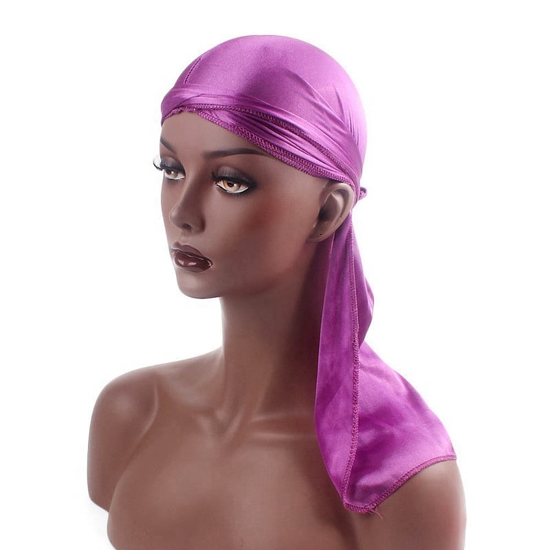 Durag en Satin pour homme, bandeau de , bandana, Turban rose, Pirate, bandeau pour homme en soie, 1 pièce