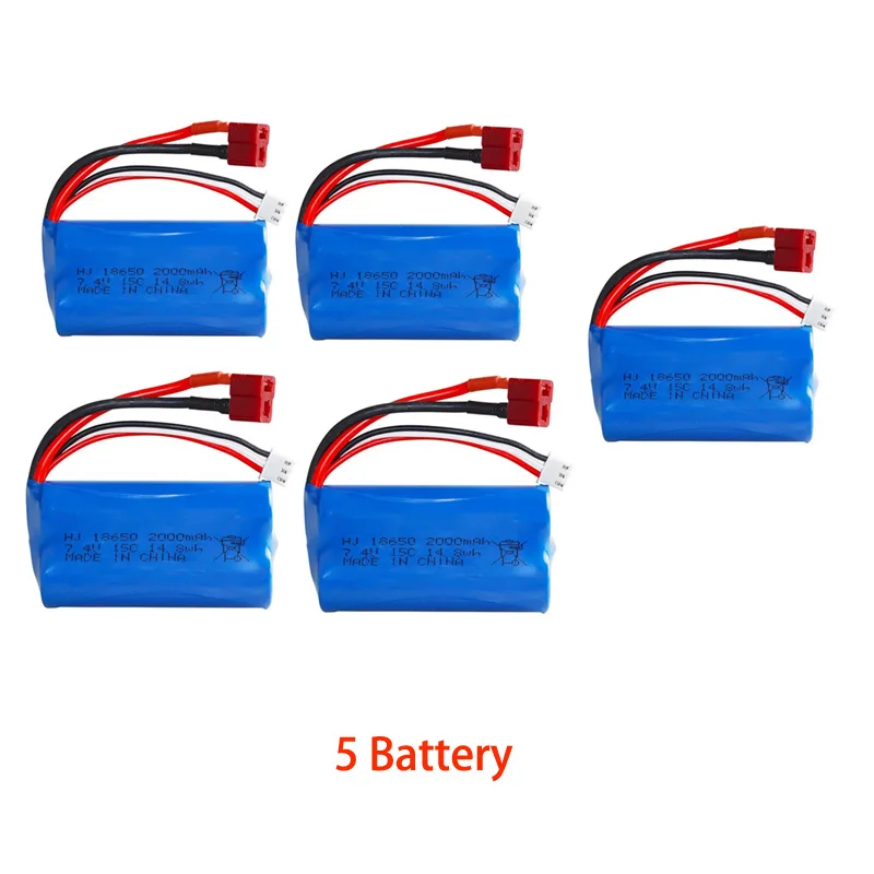 Batería recargable de alta velocidad para coche, pila de 18650 V, 7,4 mAh, adecuada para control remoto, barco, vehículo todoterreno, 2000: Azul cielo