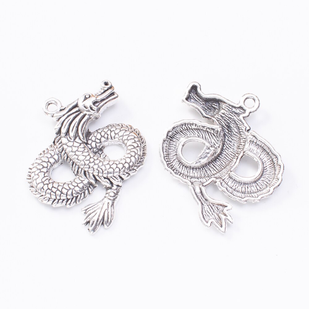 Pendentif Dragon Pour Collier Ou Bracelet - Pierre Rouge Synthétique - Métal Doré - Très Bon état