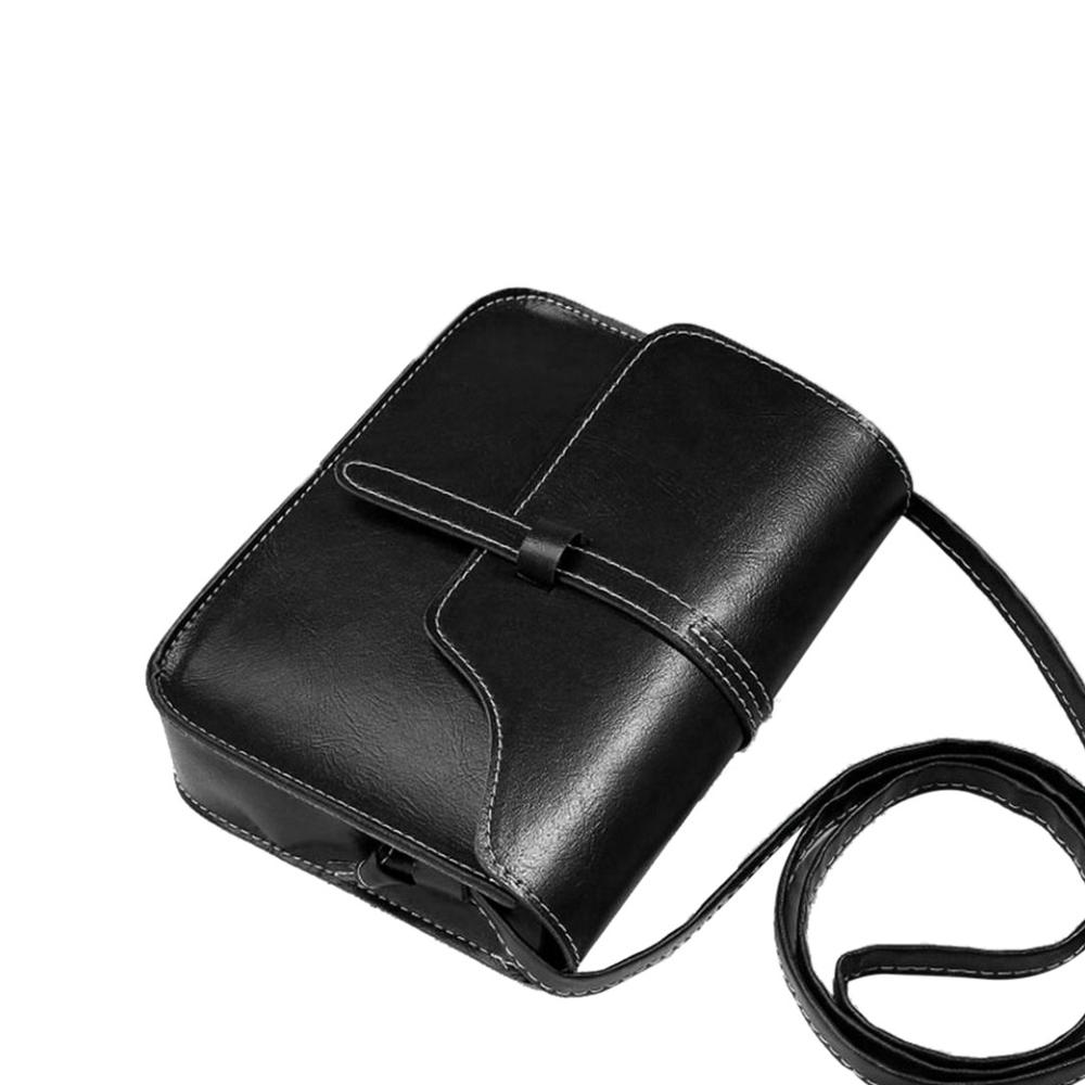 Casual Shoulder Bag simple Ladies Cross Body Bag Vintage Purse Bag Leather Cross Body Shoulder Messenger Bag женские#50: Black