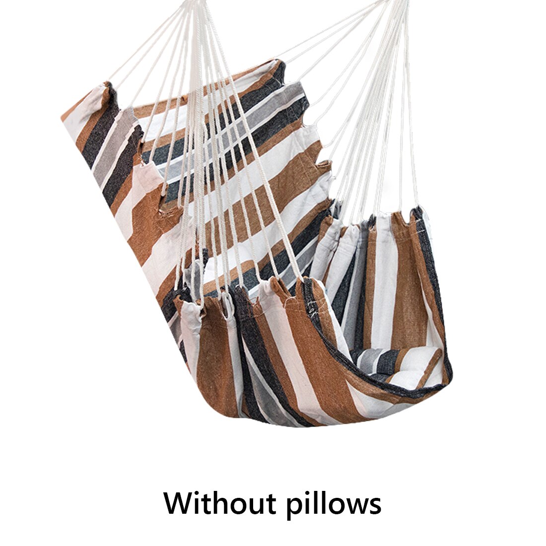 Hammock Portable Beach Chair Hanging Rope Chair Swing Chair Seat for Adults Kids Garden Hammock with Support Indoor Outdoor: coffee A