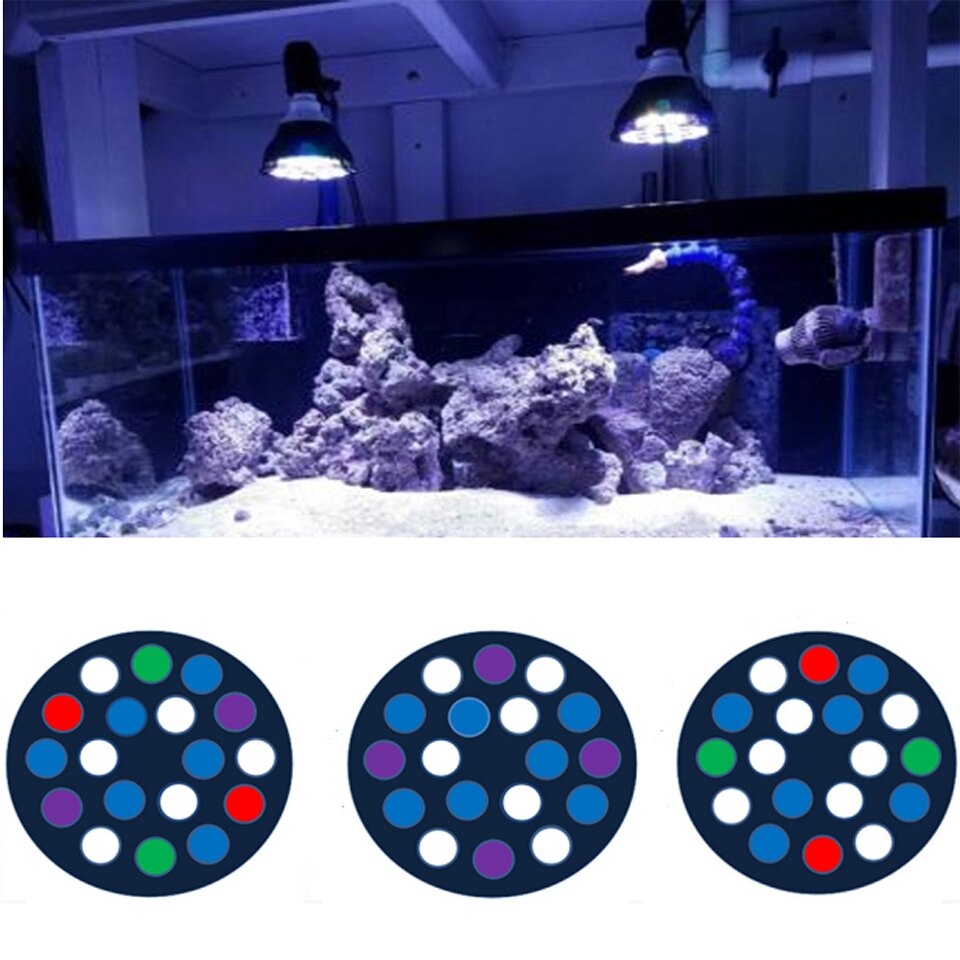 LED Reef Coral Lights E27 PAR 38 54W LED Full Spectrum LED Plant Grow Lights Fish Tank Aquarium Lamp SPS LPS Pongs Soft Corals