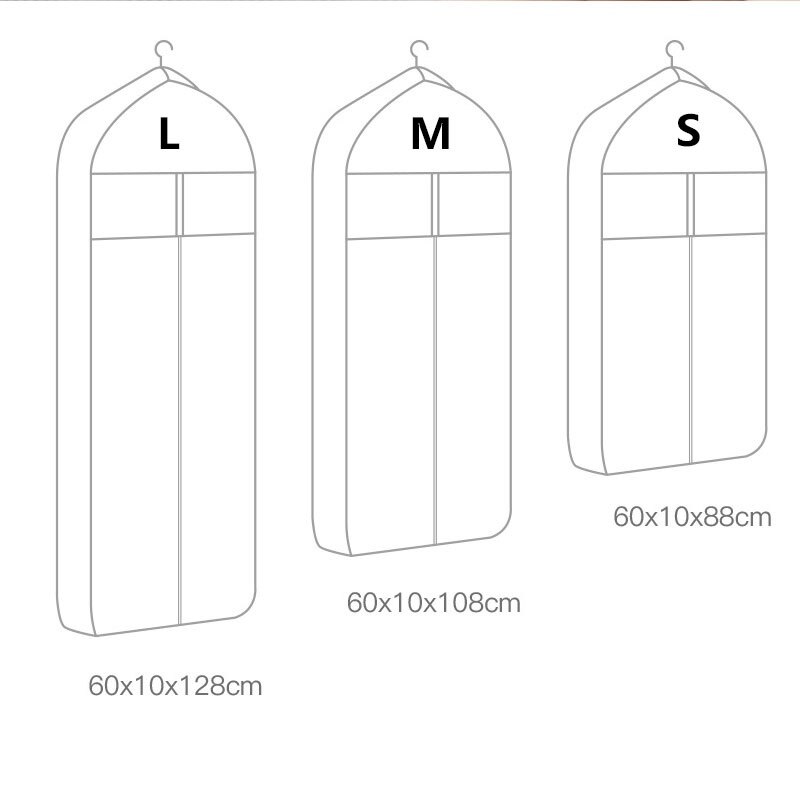 1PC Clothes Protector Breathable Transparent Suit Cover Wardrobe Storage Garment Bag Hanging Dustproof