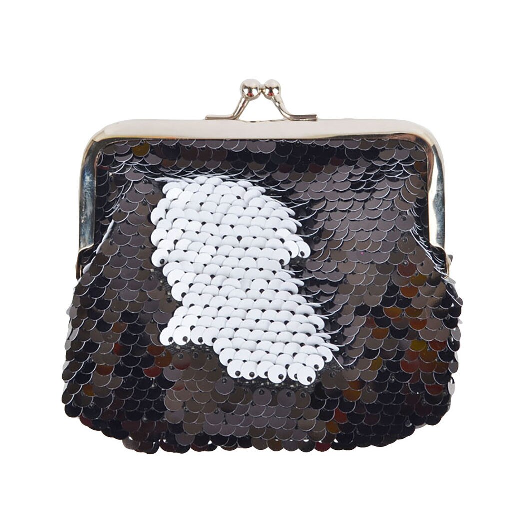 Aelicy Mode Meisje Portemonnee Meisje Sequin Mermaid Portemonnee Mode Portemonnee Vrouwen Portefeuilles Sequin Portemonnee Kleine Tas: BK