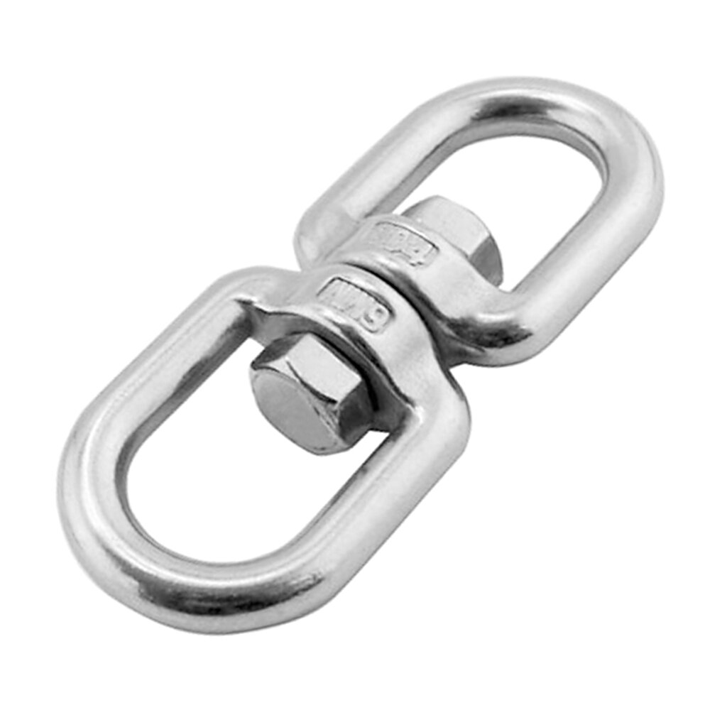 Stainless Steel Swivel Double Loops Hook Connector Two Ended Ring Link