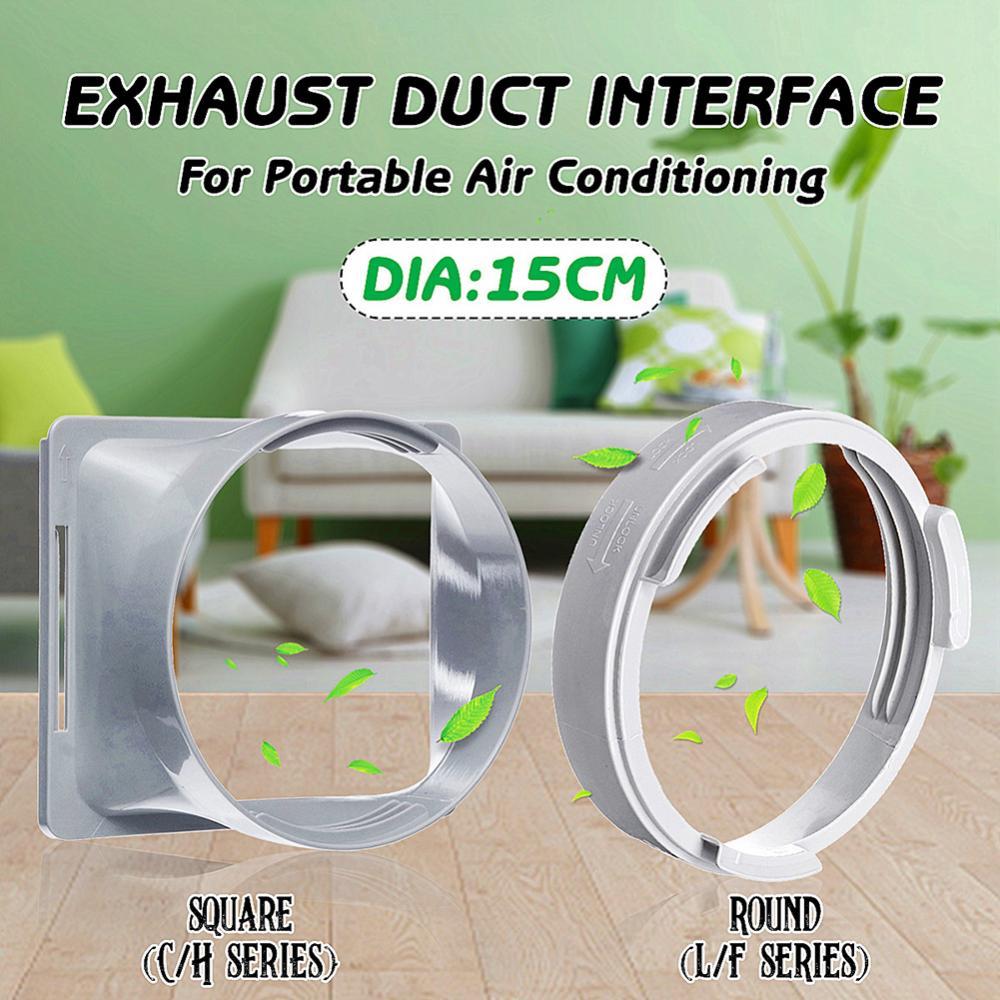 Round/Square Shaped Exhaust Duct Interface for 15cm Portable Air Conditioner PC