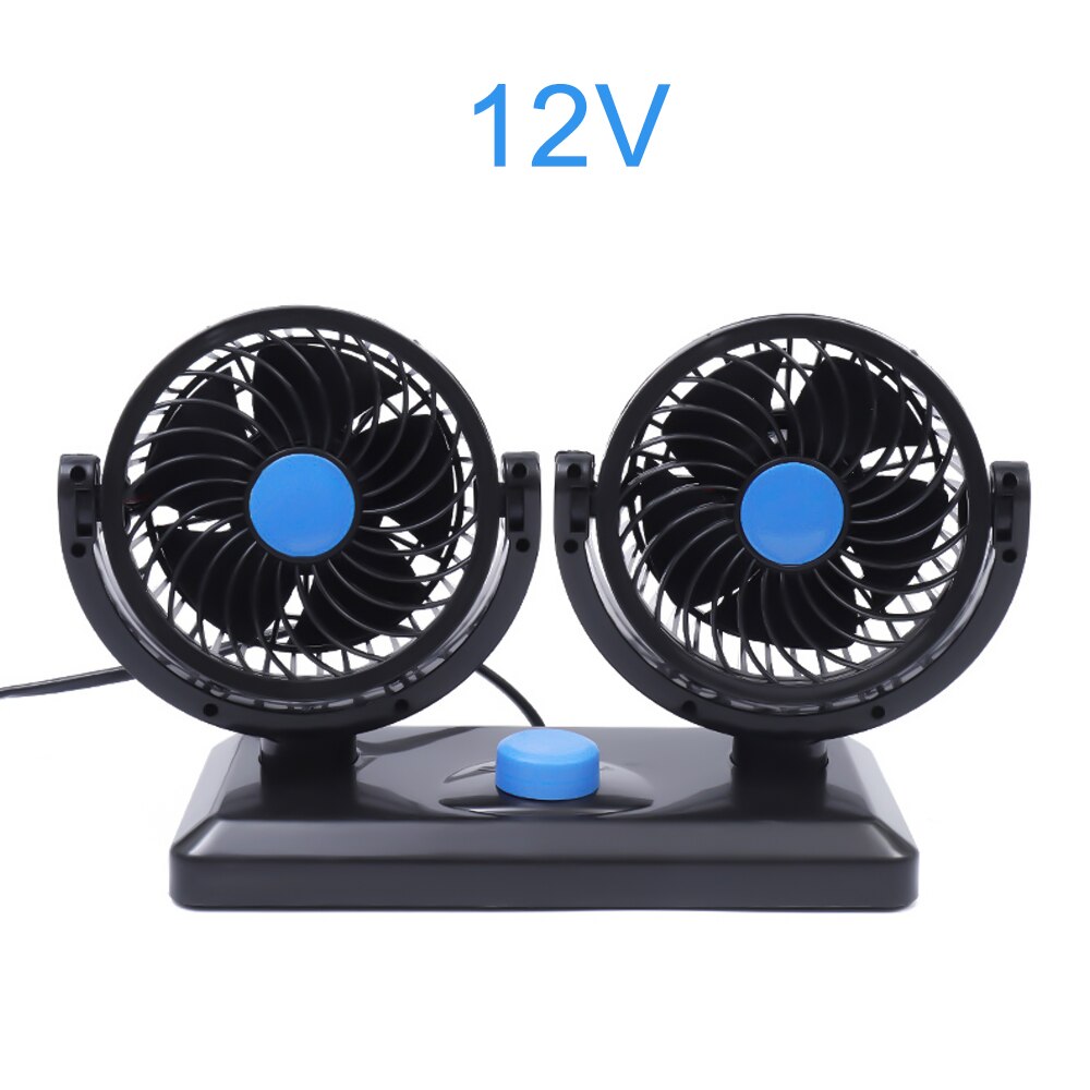 Ventilador individual/Dual para coche, accesorios de refrigeración para Interior de coche, puede girar 360 grados en todas las direcciones, 12V/24V, Verano: 12V