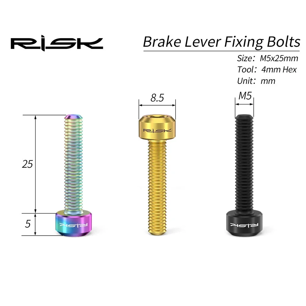 MTB Road Bike Brake Lever Fixing Bolts, M5*25mm Bicycle Screws, Ultralight Titanium Alloy Bolts For SHIMANO XT M8000 Disc Brake