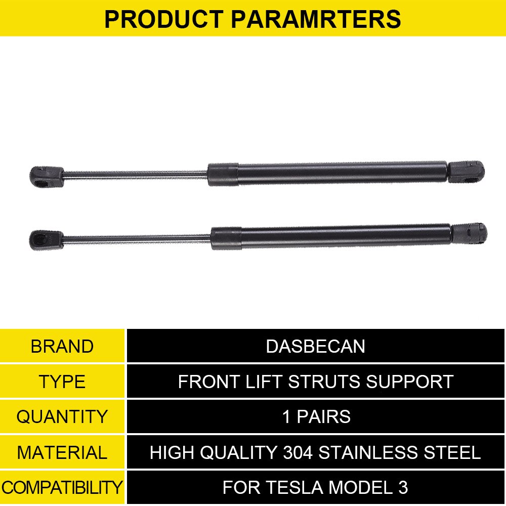 2PCS Car Front Engine Lift Hydraulic Rod Holder Boot Gas Spring Shock Lift Struts Support for Tesla Model 3