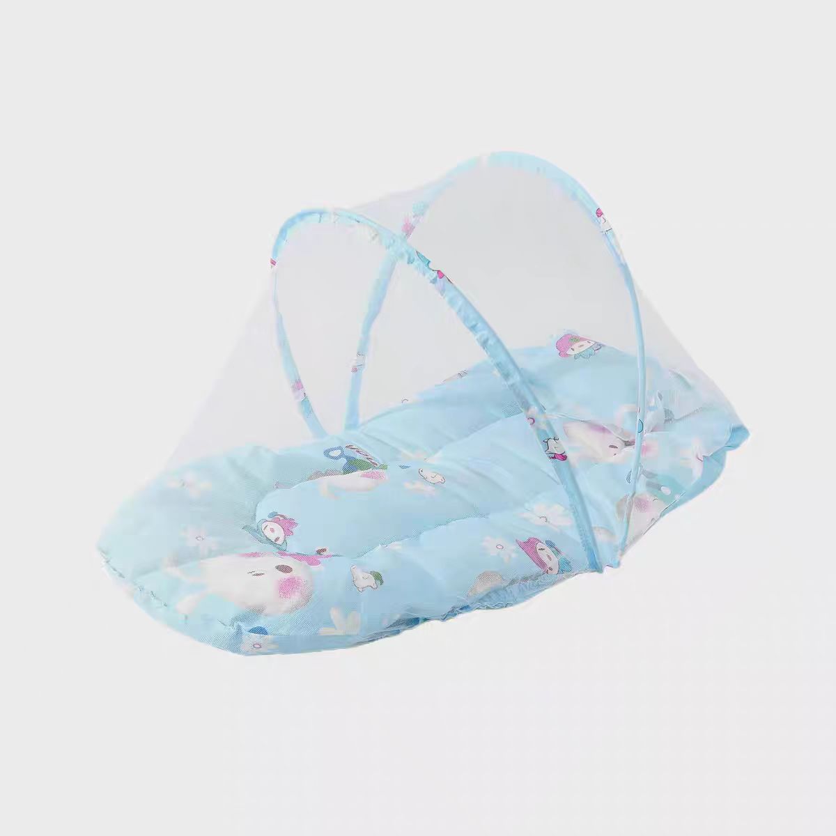 Foldable Baby Mosquito Net No Installation with Cotton Pad Pillow Anti-Mosquito Guard for Infant Cribs: green