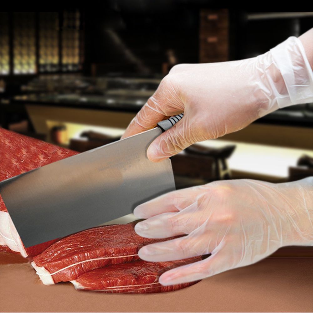 20PCS Food Grade Disposable vinyl Gloves Anti-static Clear Plastic Gloves For Food Cleaning Cooking Restaurant Kitchen Tools