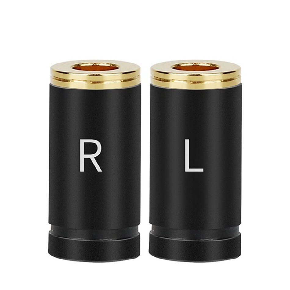 Earphone Pin Plug For A2DC Female Audio Jack LS400 CKS1100 E50 E70 Headset Frosted Shell Wire Connector Adapter 12.3mm Length: Black / 1 Pair